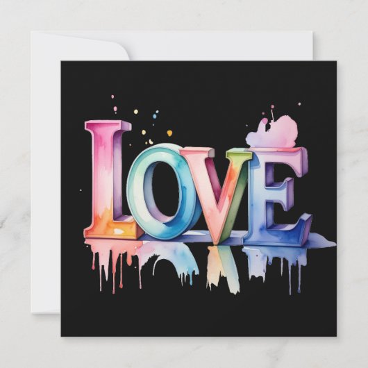 Love Buchstaben in Pastellfarben 3D Kaart (Voorkant)