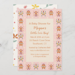 Love Bug Baby shower Invitation Kaart