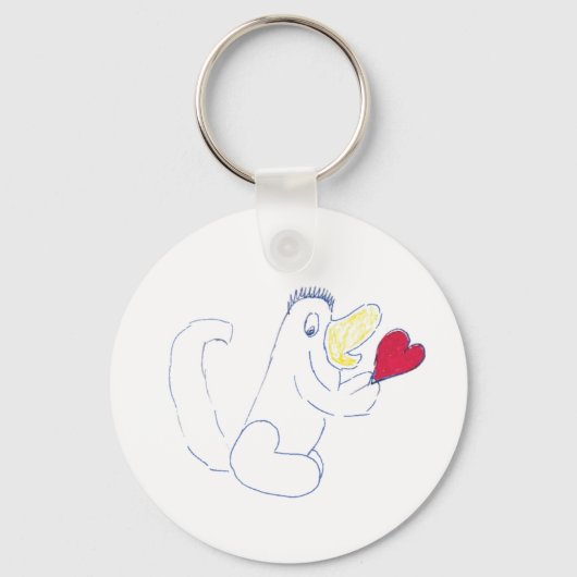 Love Bug Button Key Ring Sleutelhanger (Voorkant)