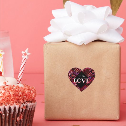 Love Bug & Cute Hearts Pattern Hart Sticker (Feest)