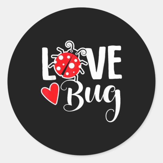 Love Bug Cute Valentine's Day Party Ladybug  Ronde Sticker (Voorkant)
