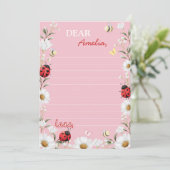 Love Bug Daisy Time Capsule Note Message Card Bedankkaart (Staand voorkant)