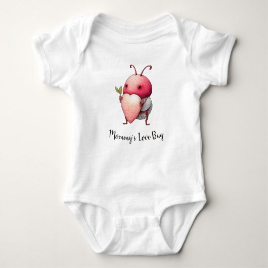 Love Bug Funny Beetle Illustration Heart Customize Romper (Voorkant)