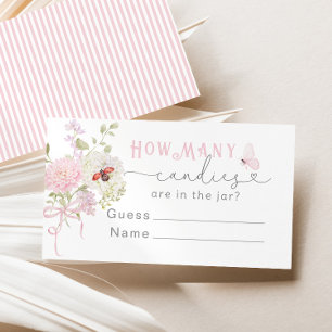 Love Bug Hoeveel Candys Baby Shower Informatiekaartje