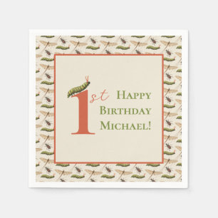 Love Bug Insect Custom Name 1st Birthday Servet