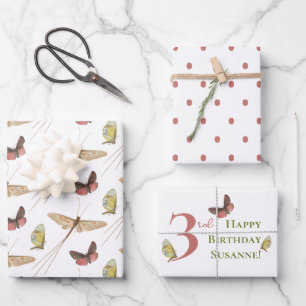 Love Bug Insect Custom Name Birthday Inpakpapier Vel