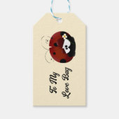 Love Bug Ladybug, Cute Cartoon Valentine’s Day Cadeaulabel (Voorkant)