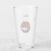 Love Bug Ladybug, Cute Cartoon Valentine’s Day Glas (Achterkant)