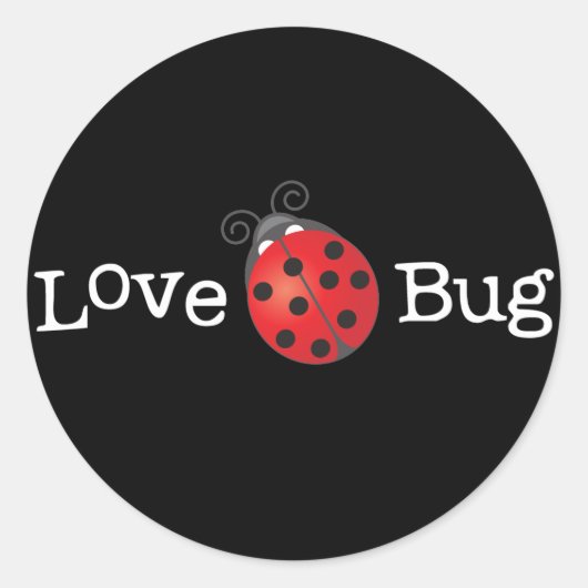 Love Bug - Ladybug Ronde Sticker (Voorkant)