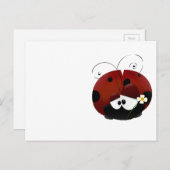 Love Bug Ladybug, Schattigee Cartoon Valentijn's D Feestdagenkaart (Voorkant / Achterkant)
