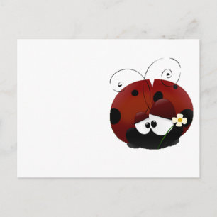 Love Bug Ladybug, Schattigee Cartoon Valentijn's D Feestdagenkaart