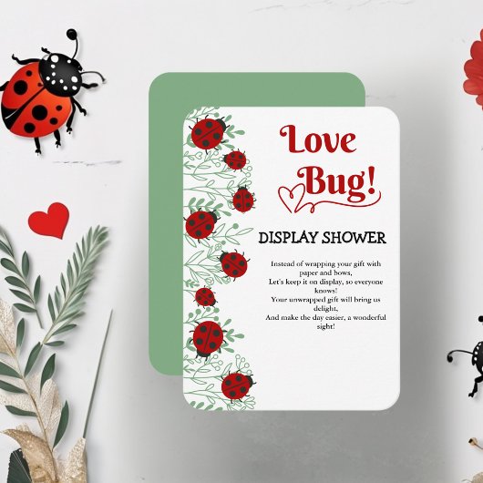 Love Bug Minimalistisch Baby shower Informatiekaartje