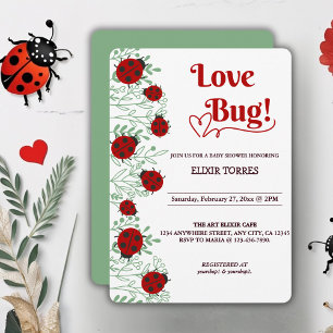 Love Bug Minimalistisch Baby shower Kaart