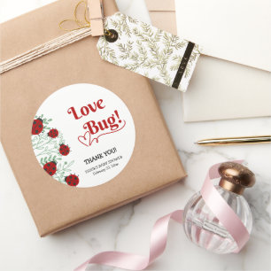 Love Bug Minimalistisch Baby shower Ronde Sticker