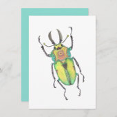 Love Bug Rainbow Stag Beetle Notitiekaartje (Voorkant / Achterkant)