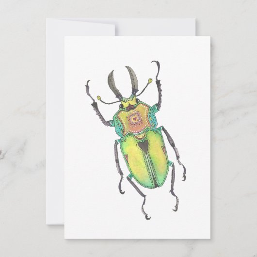 Love Bug Rainbow Stag Beetle Notitiekaartje (Voorkant)