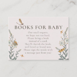 Love Bug Wildflower Books for Baby Shower Informatiekaartje
