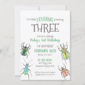 Love Bugs Birthday Kinder Invitation Kaart (Voorkant)