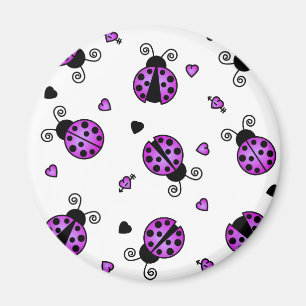 Love Bugs Paarse Ladybugs Magneet