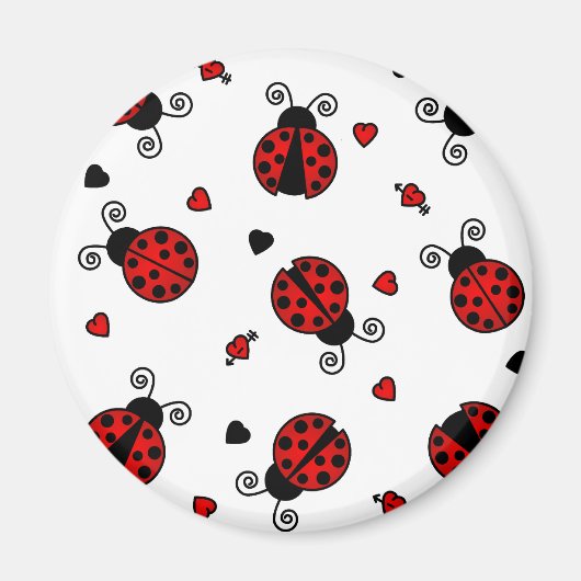 Love Bugs Red Ladybugs Magneet (Voorkant)