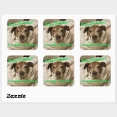 Love Bullet en zijn mens Vierkante Sticker (Vel)