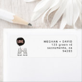 Love Bunnies | Étiquette d'adresse de retour (En situation)