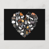 Love Bunnies Funny Rabbit Heart Feestdagenkaart (Voorkant)