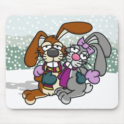 Love Bunnies Mousepad Muismat (Voorkant)
