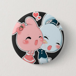Love Bunnies Ronde Button 5,7 Cm