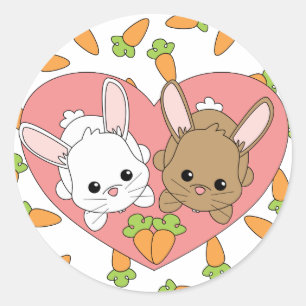 Love Bunnies Ronde Sticker