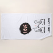 Love Bunnies | Serviette de plage Monogram (Devant)