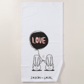 Love Bunnies | Serviette de plage Monogram (Devant)