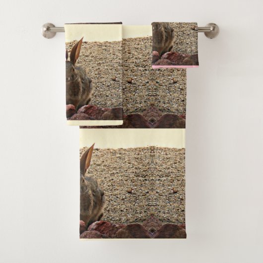 "Love Bunny" Bathroom Towel Set Bad Handdoek (Insitu)