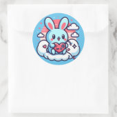 Love Bunny valentijnsdag Ronde Sticker (Tas)