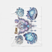 Love Butterfly Floral Lijst Basic Donker T-shirt Fleece Deken (Voorkant)