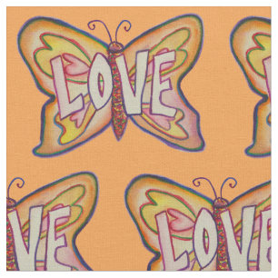 Love Butterfly Inspirerend Word Fabric Material Stof