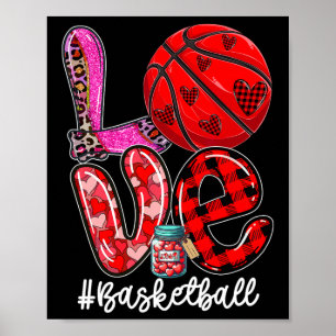 Love Bysketbyll Uitrusting Speler Team Valentijnsd Poster