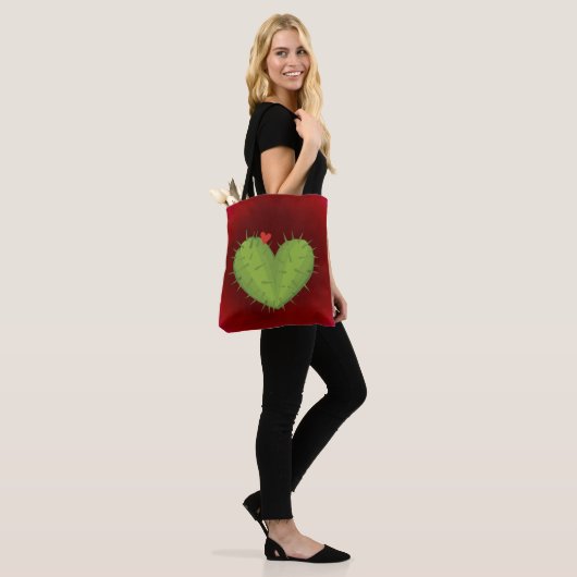 Love Cactus Canvas tas (Op model)