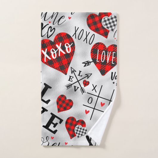 Love Cadeau Motif, Xoxo, Love, Valentine's Decor (Serviette à main)