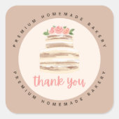 Love Cakes Bloemige Trouwtaart Sticker (Voorkant)