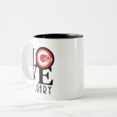 LOVE Calgary 11oz Tweekleurige Koffiemok (Voorkant links)