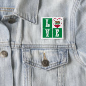 Love California State Flag Heart Pride Vierkante Button 5,1 Cm (In situ)