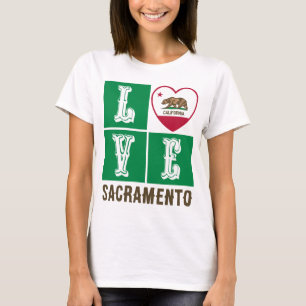 Love California State Flag Heart Sacramento T-shirt