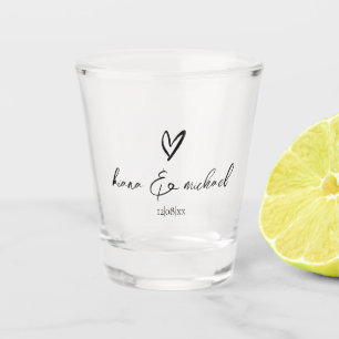 Love Calligraphy Heart Black B&W ID940 Shot Glas