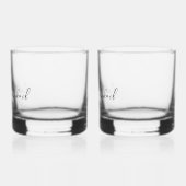 Love Calligraphy Heart Black B&W ID940 Whisky Glas (Links)