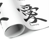 Love Calligraphy Japanse Kanji Symbol Cadeaupapier (Rol Hoek)