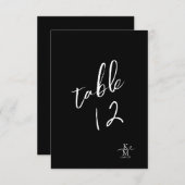 Love Calligraphy Numéro de table White B&W ID940 (Devant / Derrière)