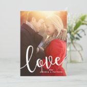 Love Calligraphy Script | Foto-Valentijnsdag Feestdagenkaart (Staand voorkant)