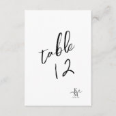Love Calligraphy Table Number Black B&W ID940 Kaart (Voorkant)