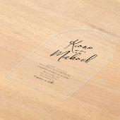 Love Calligraphy Wedding B&W Arch ID940 Acryl Uitnodigingen (Laagn)